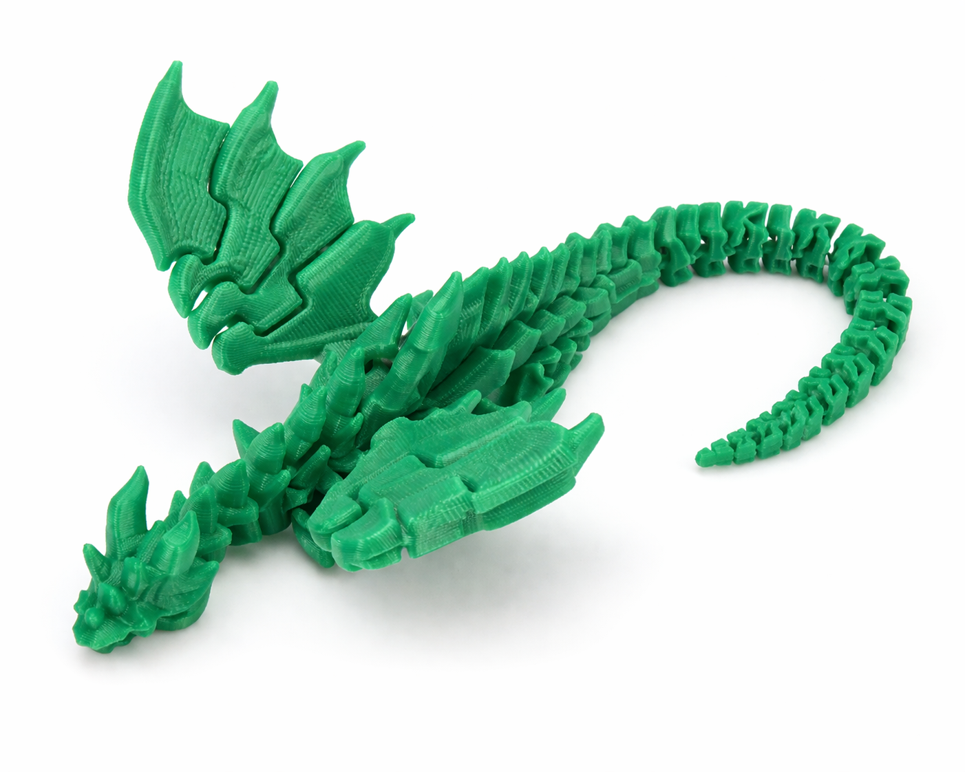 Dragón verde impreso en 3D